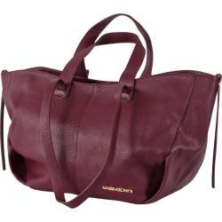 Massimo Contti torebka shopper klasyczna skóra naturalna bordowa-100976