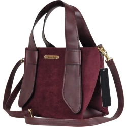 Massimo Contti torebka kuferek listonoszka zamsz ekologiczny bordowa-102633