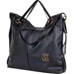 Massimo Contti torebka shopper skóra ekologiczna czarna na ramię -102713
