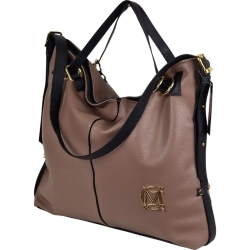 Massimo Contti torebka shopper skóra ekologiczna beżowa taupe na ramię -102741