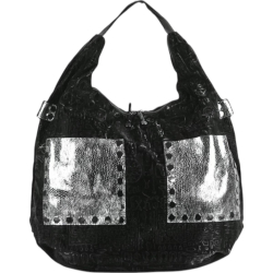 Torebka shopper skóra ekologiczna czarna srebrna-103718