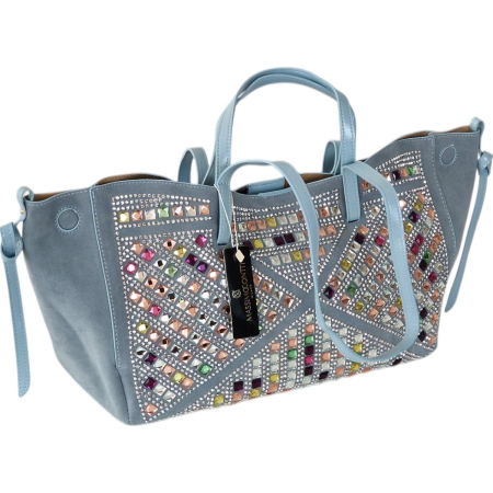 Massimo Contti torebka shopper klasyczna jeans niebieska-104565